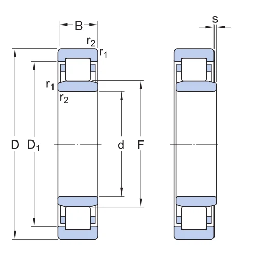 NJ 2980 ECMA Cylindrical Roller Bearing drawing NJ 2980 ECMA Cylindrical Roller Bearing drawing